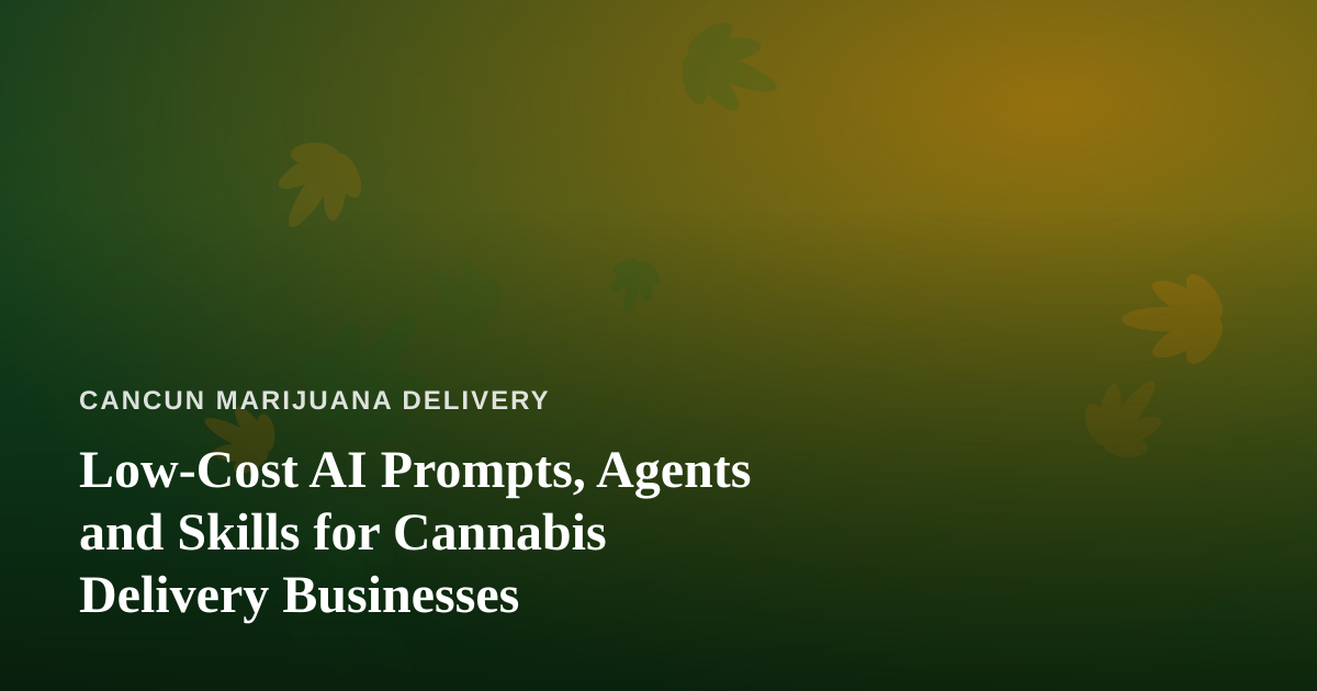Low-Cost AI Prompts, Agents and Skills for Cannabis Delivery Businesses