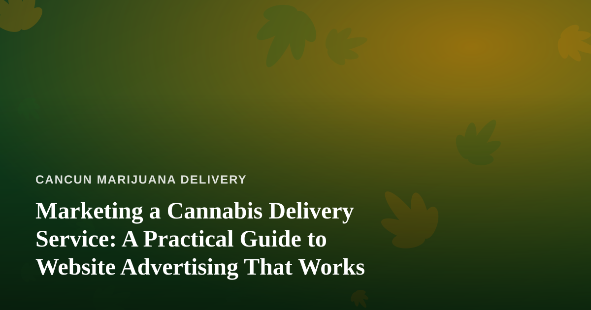 Marketing a Cannabis Delivery Service: A Practical Guide to Website Advertising That Works