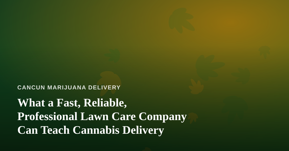 What a Fast, Reliable, Professional Lawn Care Company Can Teach Cannabis Delivery