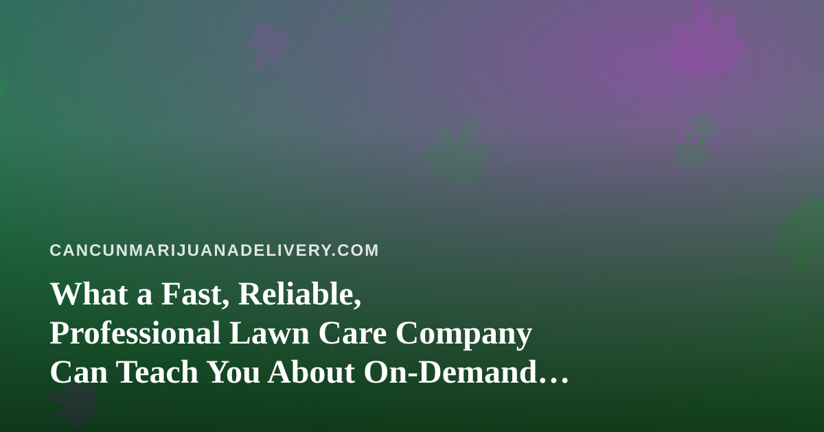 What a Fast, Reliable, Professional Lawn Care Company Can Teach You About On-Demand Service