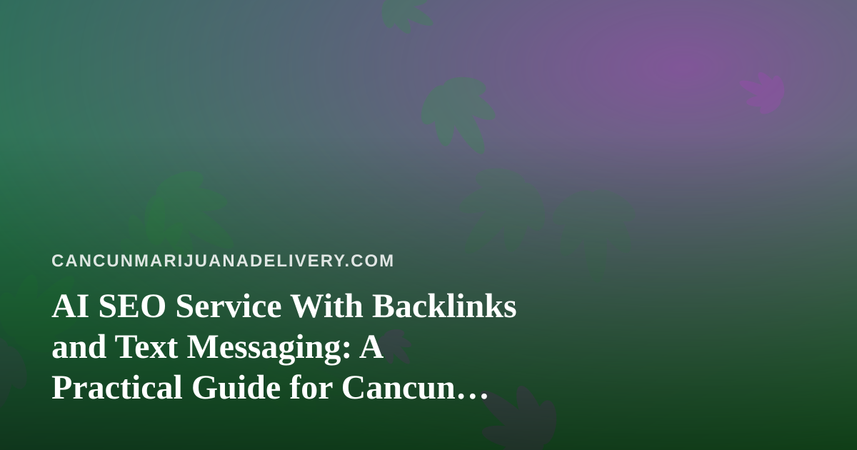 AI SEO Service With Backlinks and Text Messaging: A Practical Guide for Cancun Cannabis Delivery