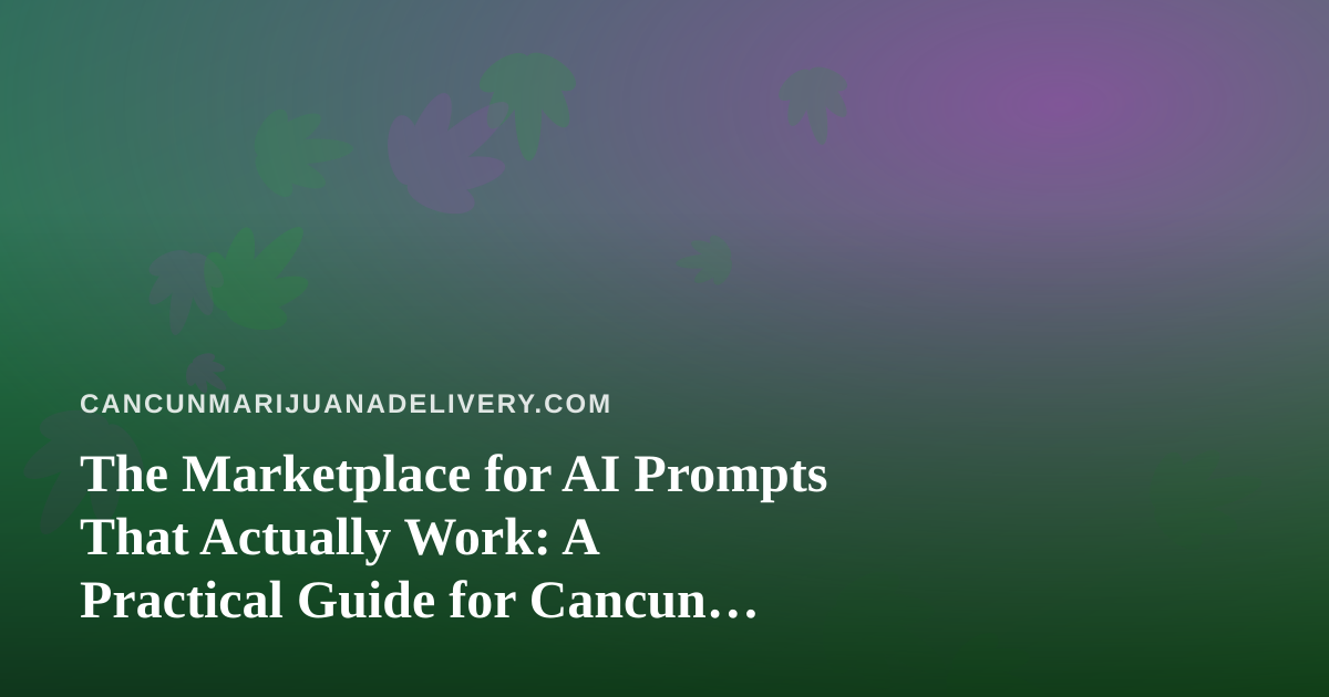 The Marketplace for AI Prompts That Actually Work: A Practical Guide for Cancun Delivery Teams